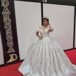 el İşi işıltılı couture gelinlik – balon kol detaylı prenses kesim